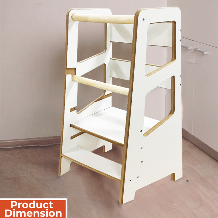Kindoreli Montessori Learning Tower with Cubes, Kitchen Helper, Toddler Step Stool, Lernturm