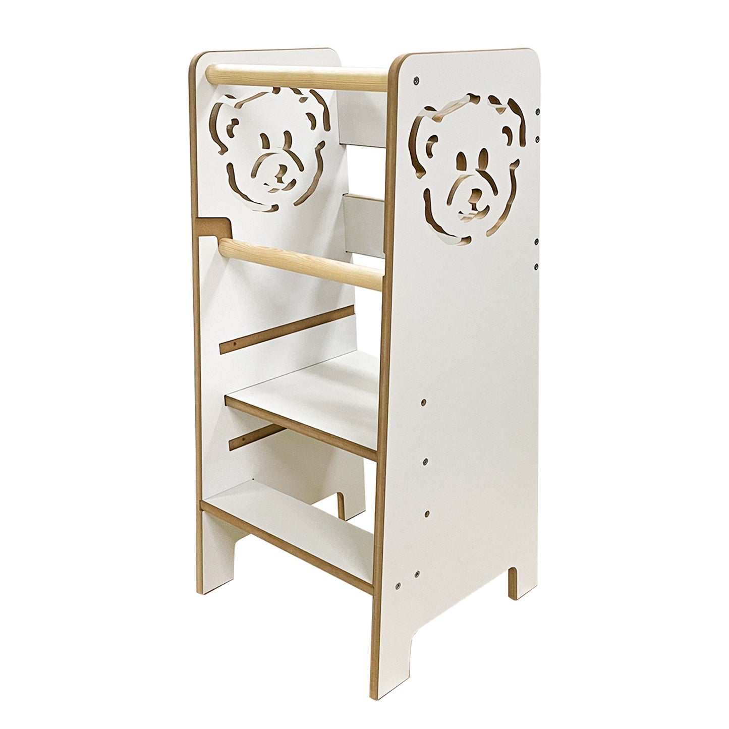 Kindoreli Montessori Learning Tower with Bears, Kitchen Helper, Toddler Step Stool, Lernturm