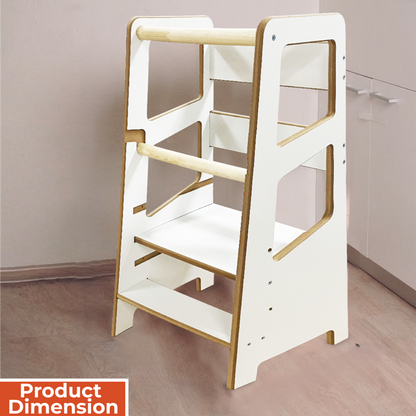 Kindoreli Montessori Learning Tower with Cubes, Kitchen Helper, Toddler Step Stool, Lernturm