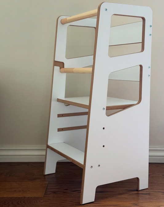 Kindoreli Montessori Learning Tower with Cubes, Kitchen Helper, Toddler Step Stool, Lernturm